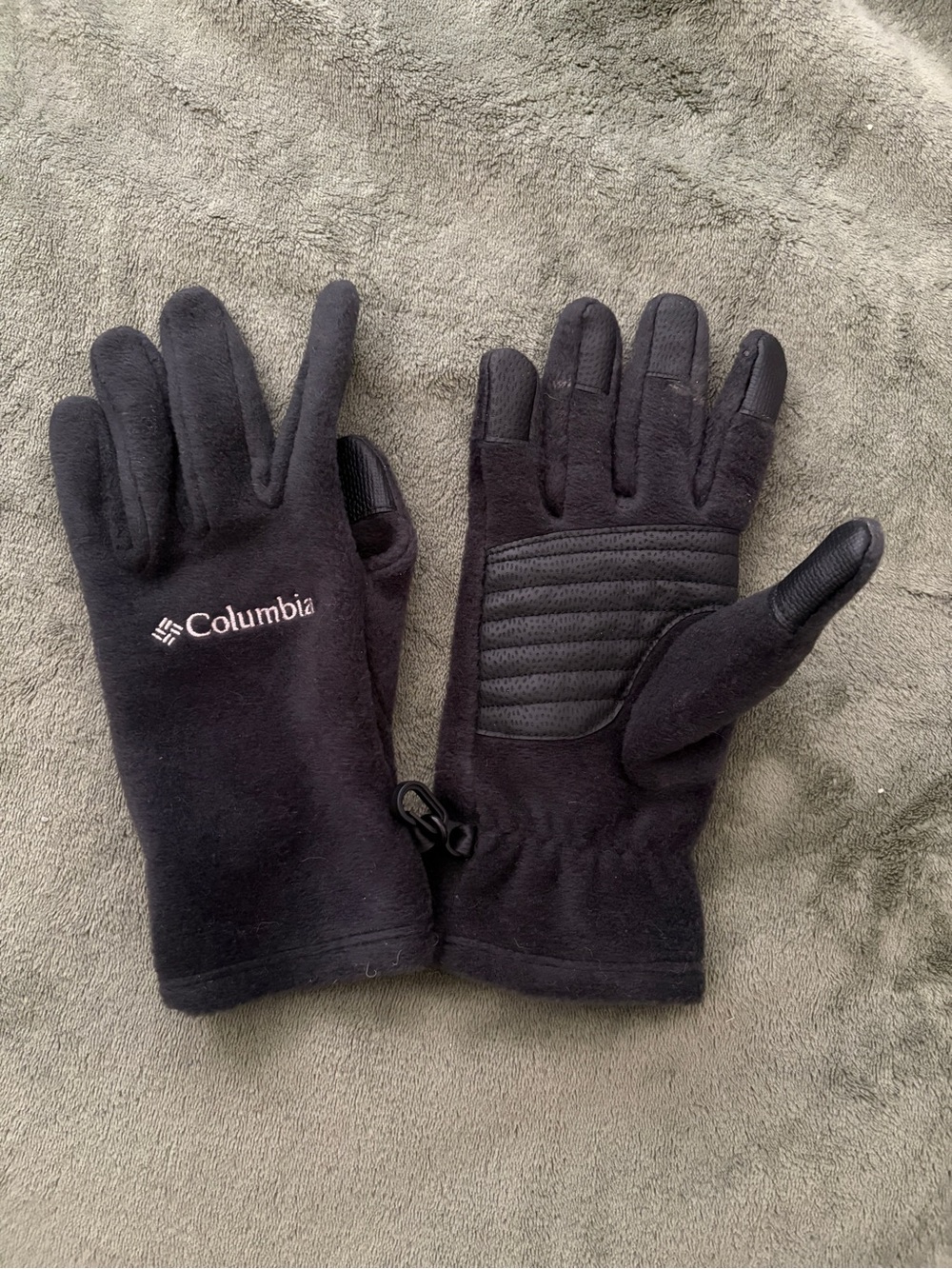 Columbia Women's Large Black Fleece Touchscreen Gloves with Grip